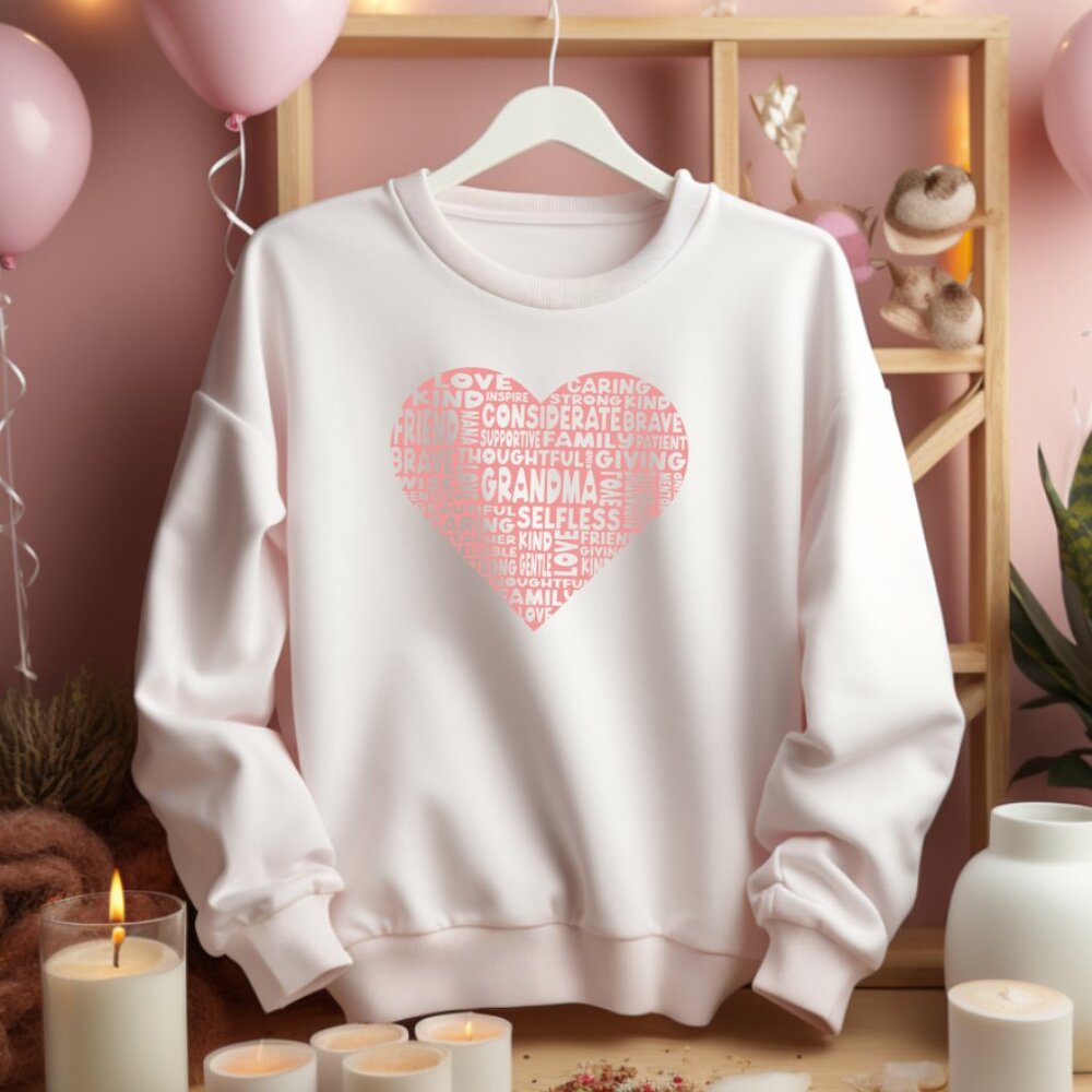 Grandma Word Art Sweatshirt (New: Personalization available)
